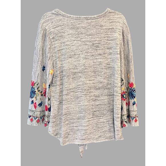 Anthropologie Fig and Flower Open Oversized Embroidered Cardigan Large - Picture 2 of 8